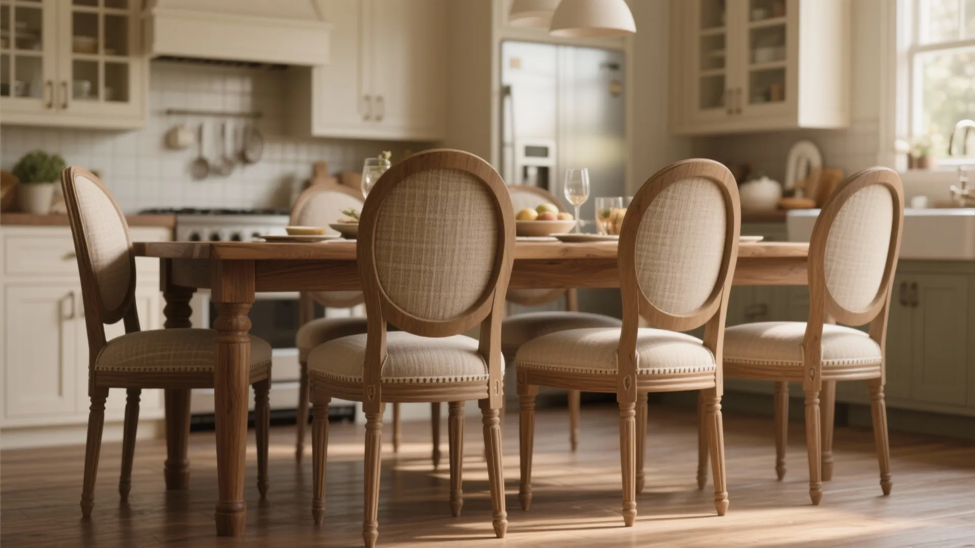 5. Upholstered wooden chairs for added comfort