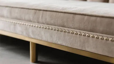 Luxury Velvet Sofa with Brass Legs – Elegant & Modern Seating