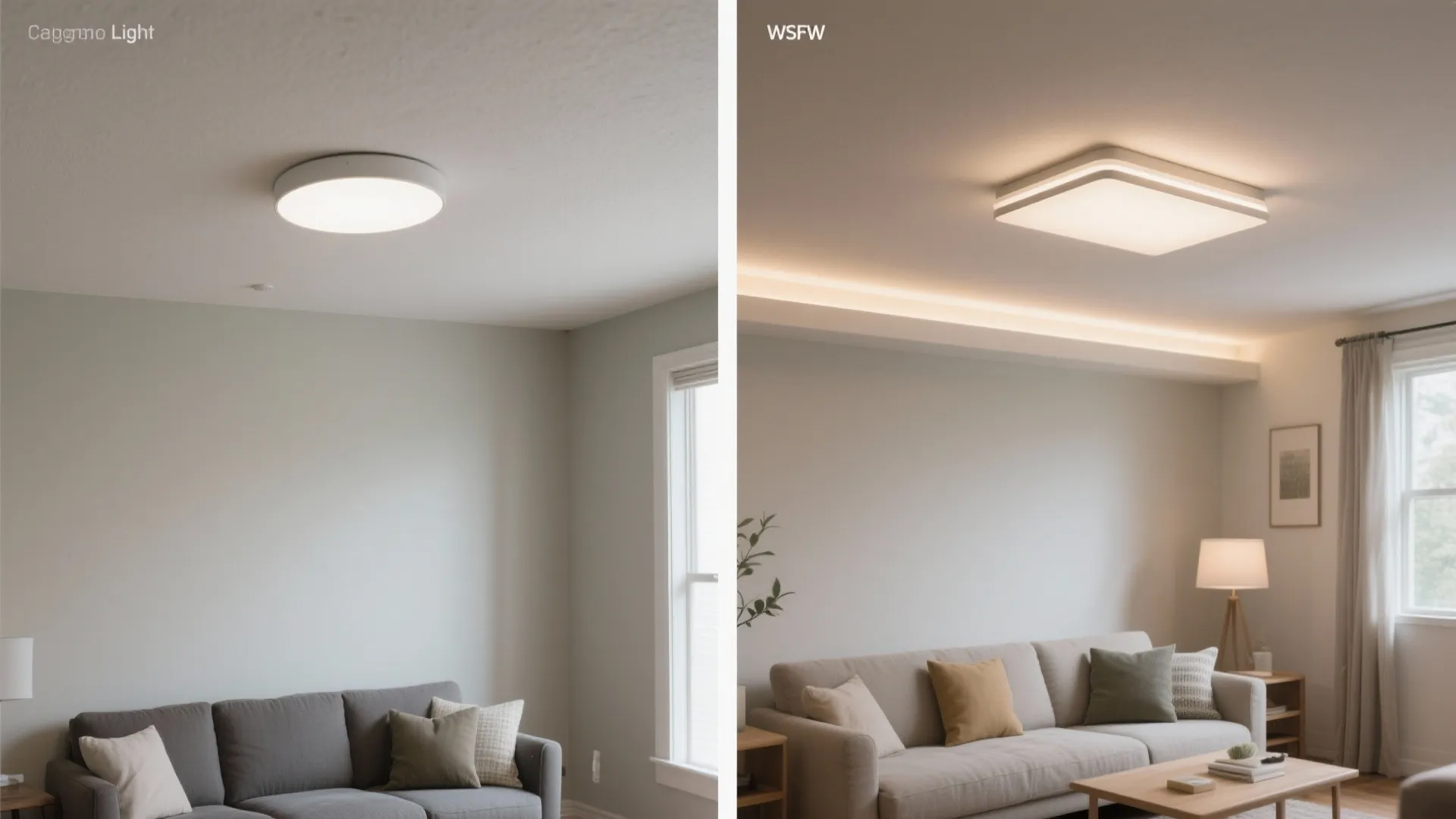Semi-flush with hidden uplight to visually raise the ceiling