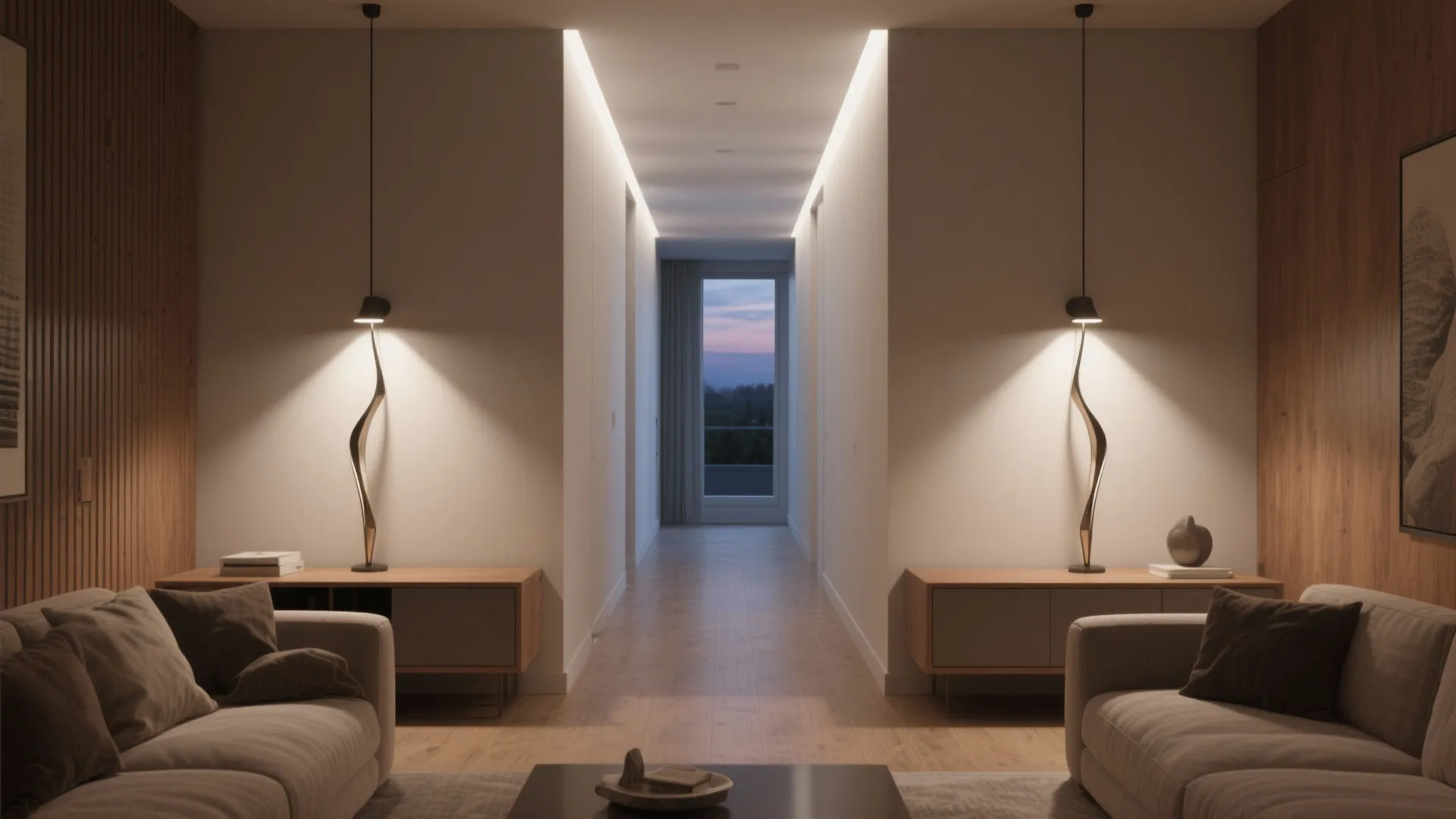 Sculptural uplight/downlight sconces