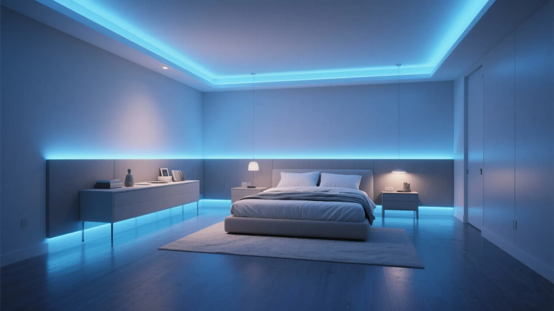 5. Floor and Cove Uplighting for Visual Height