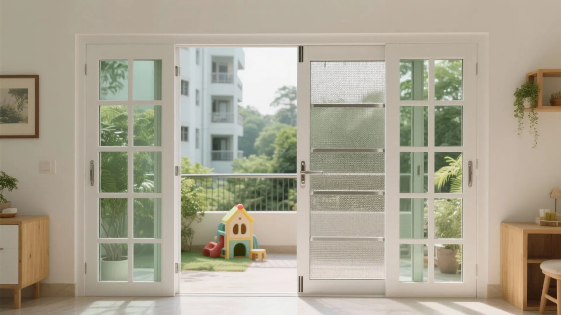 UPVC French Doors with Integrated Mosquito Mesh