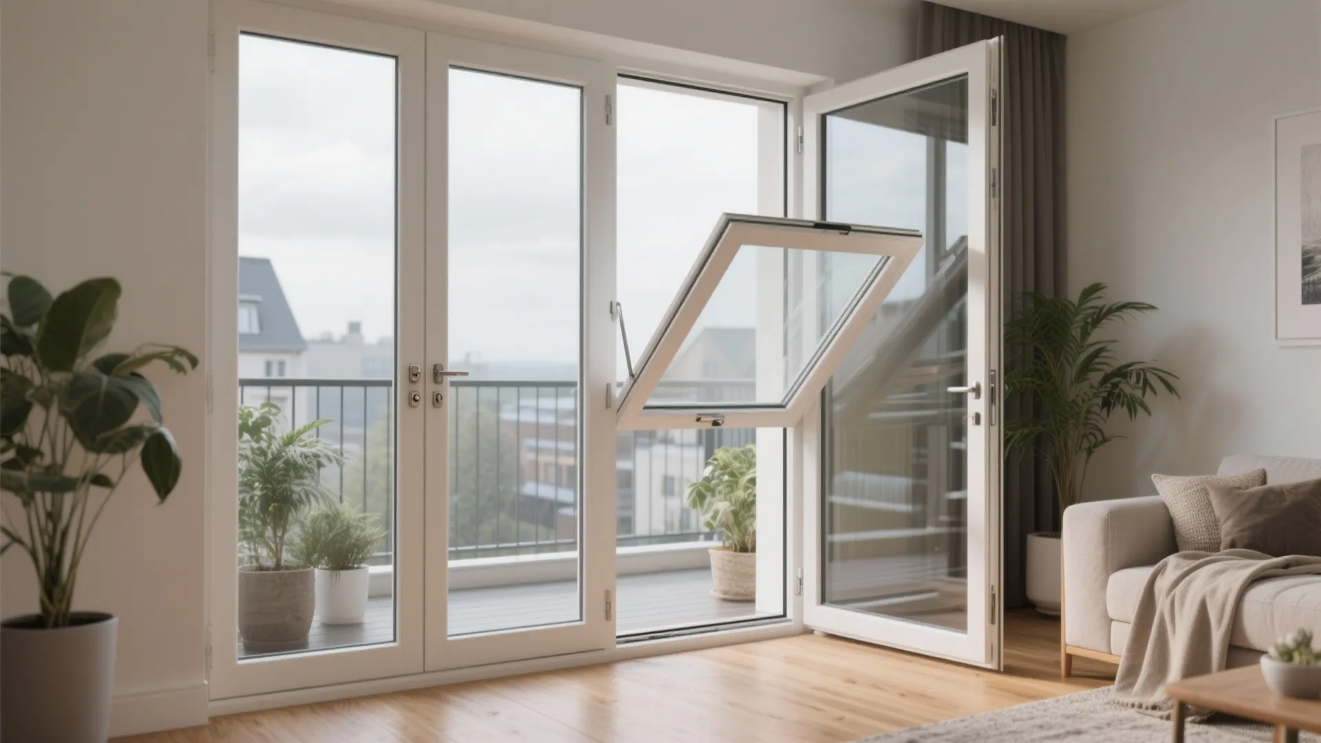 uPVC Tilt-and-Turn Double Doors