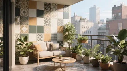 5 Balcony Wall Tiles Design Ideas