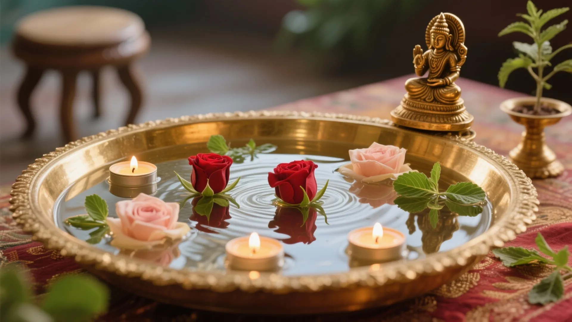 Urli with floating blooms and layered heights