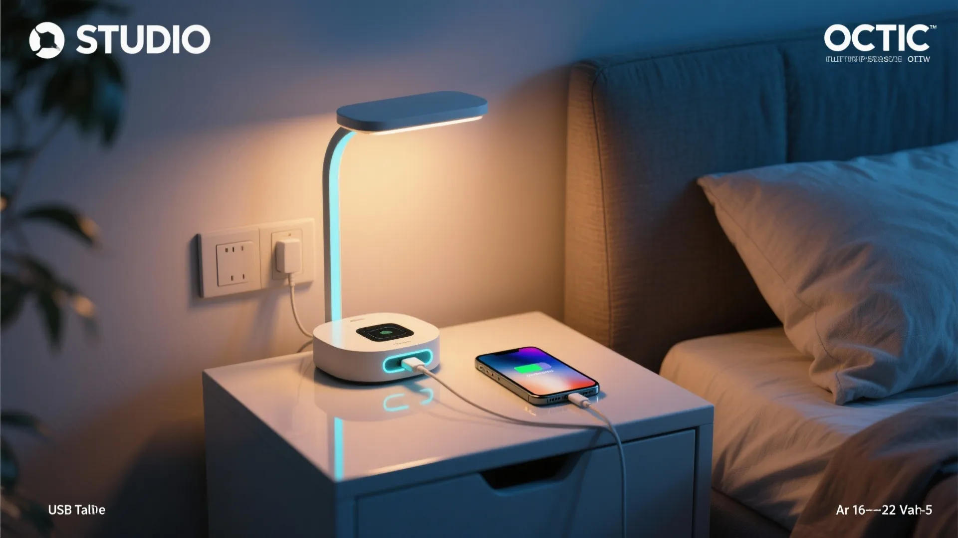 2. Integrated USB LED Table Lamp