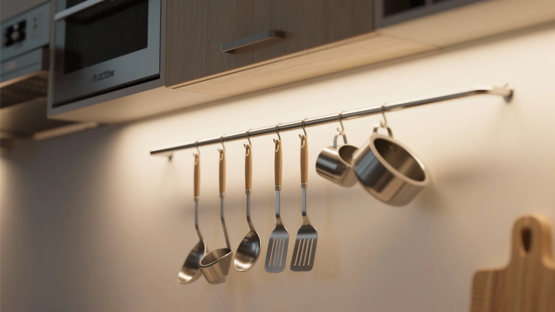 5. Hang Utensils from a Rail
