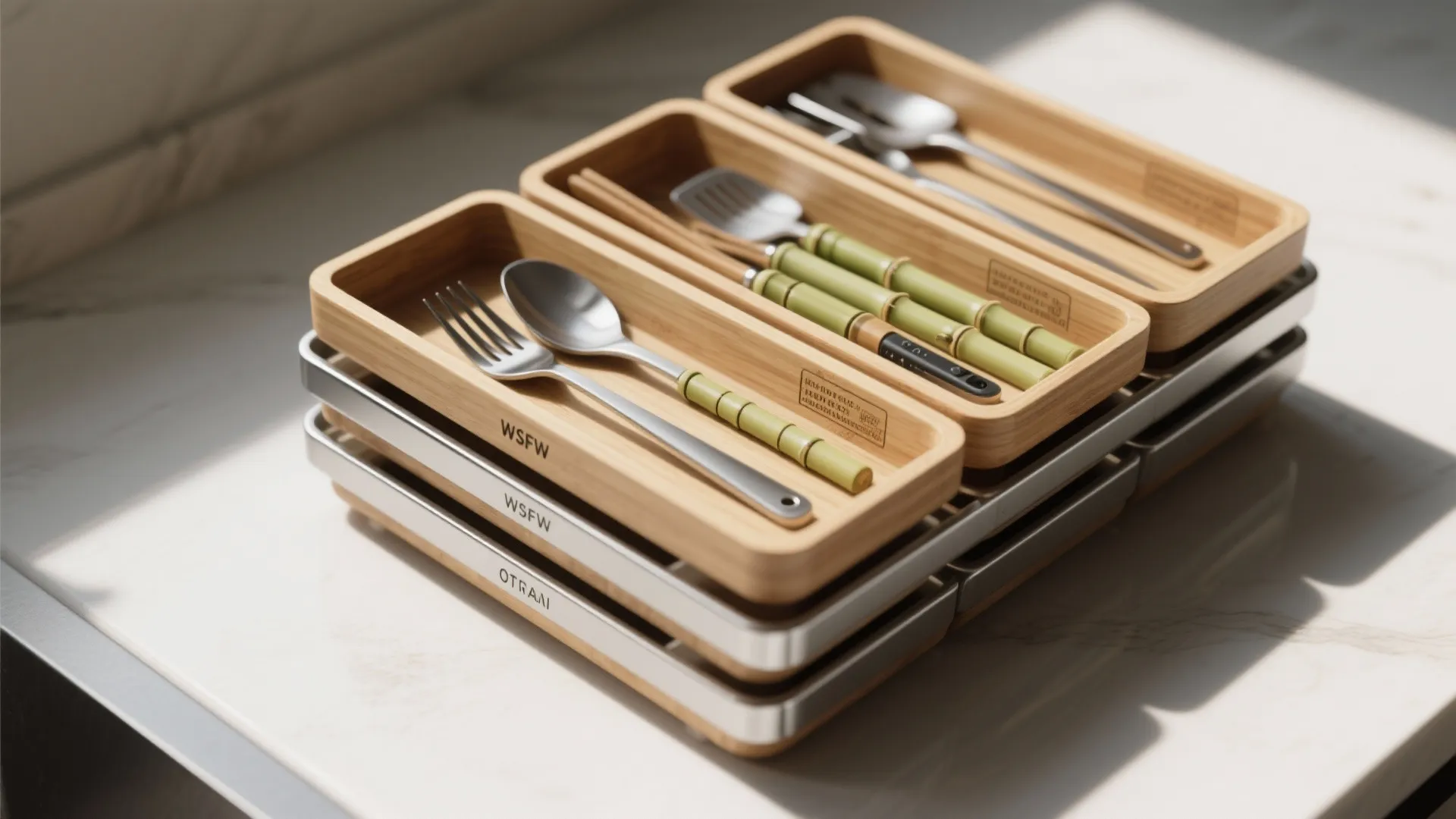 Custom utensil trays and tray layers