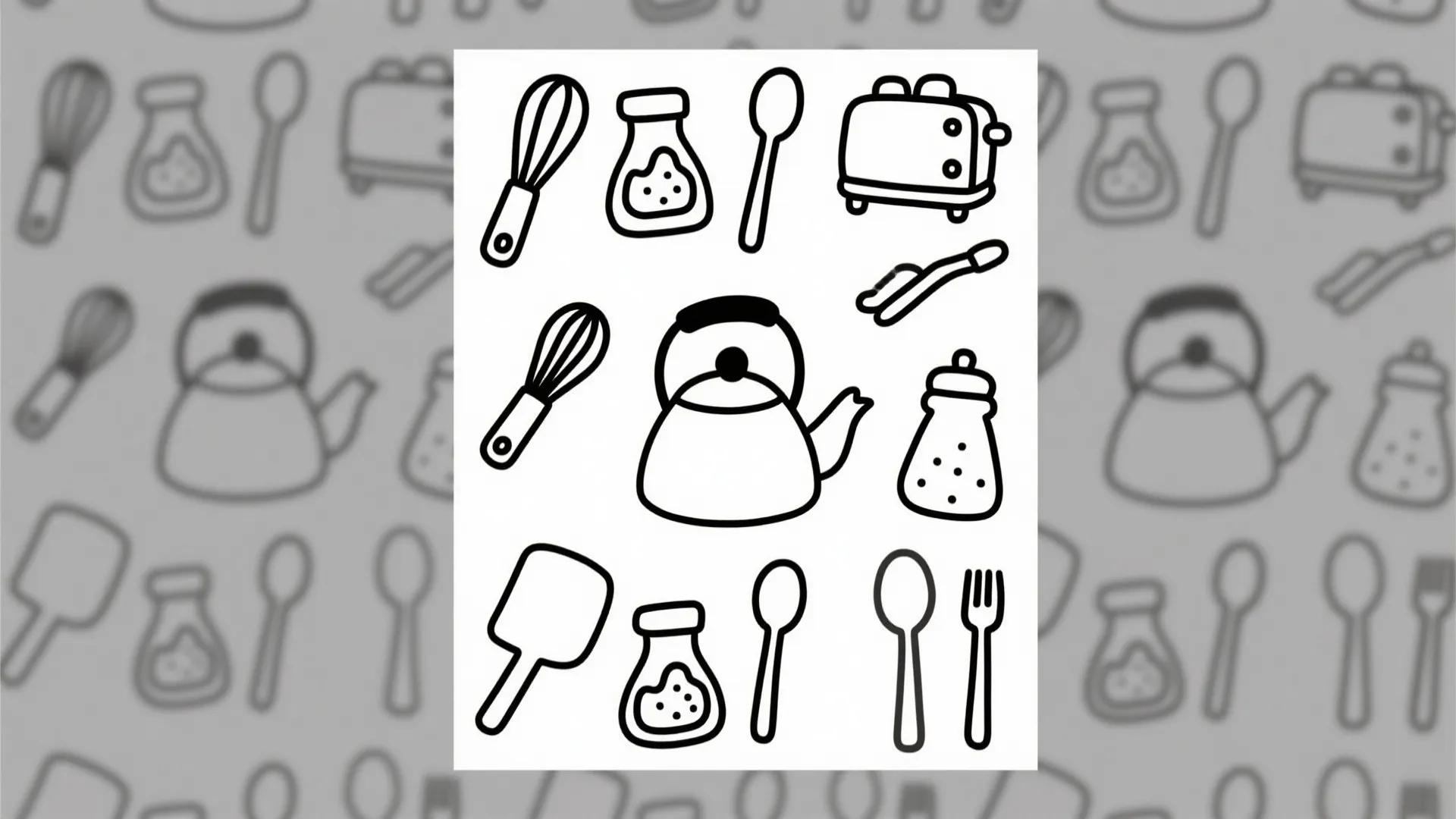 4. Playful Utensils and Appliances Pattern