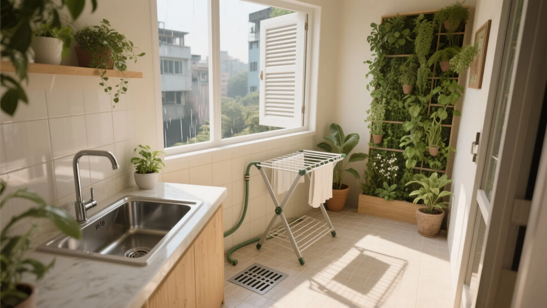 Utility balcony and ventilation as a design strategy