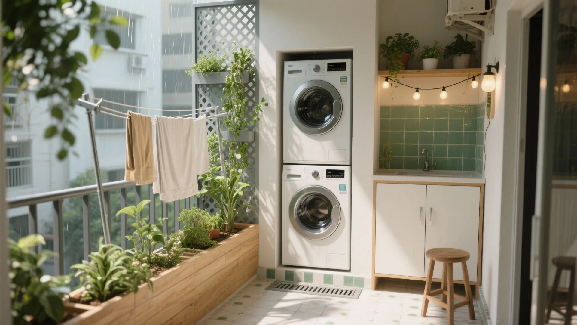 Utility Balcony Upgrade: Shade, Store, and Grow