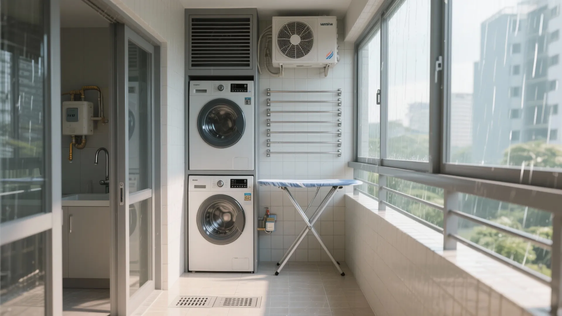 Utility balcony that tames monsoon chaos