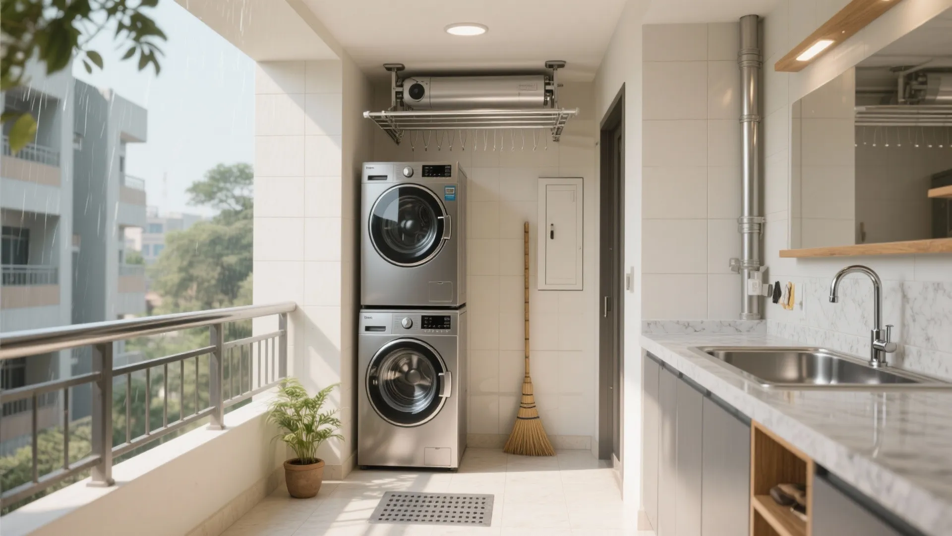 Utility and balcony zones that actually work