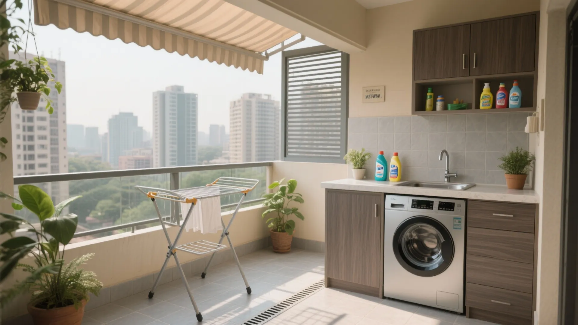 4) Utility balcony and wet-dry bathroom planning