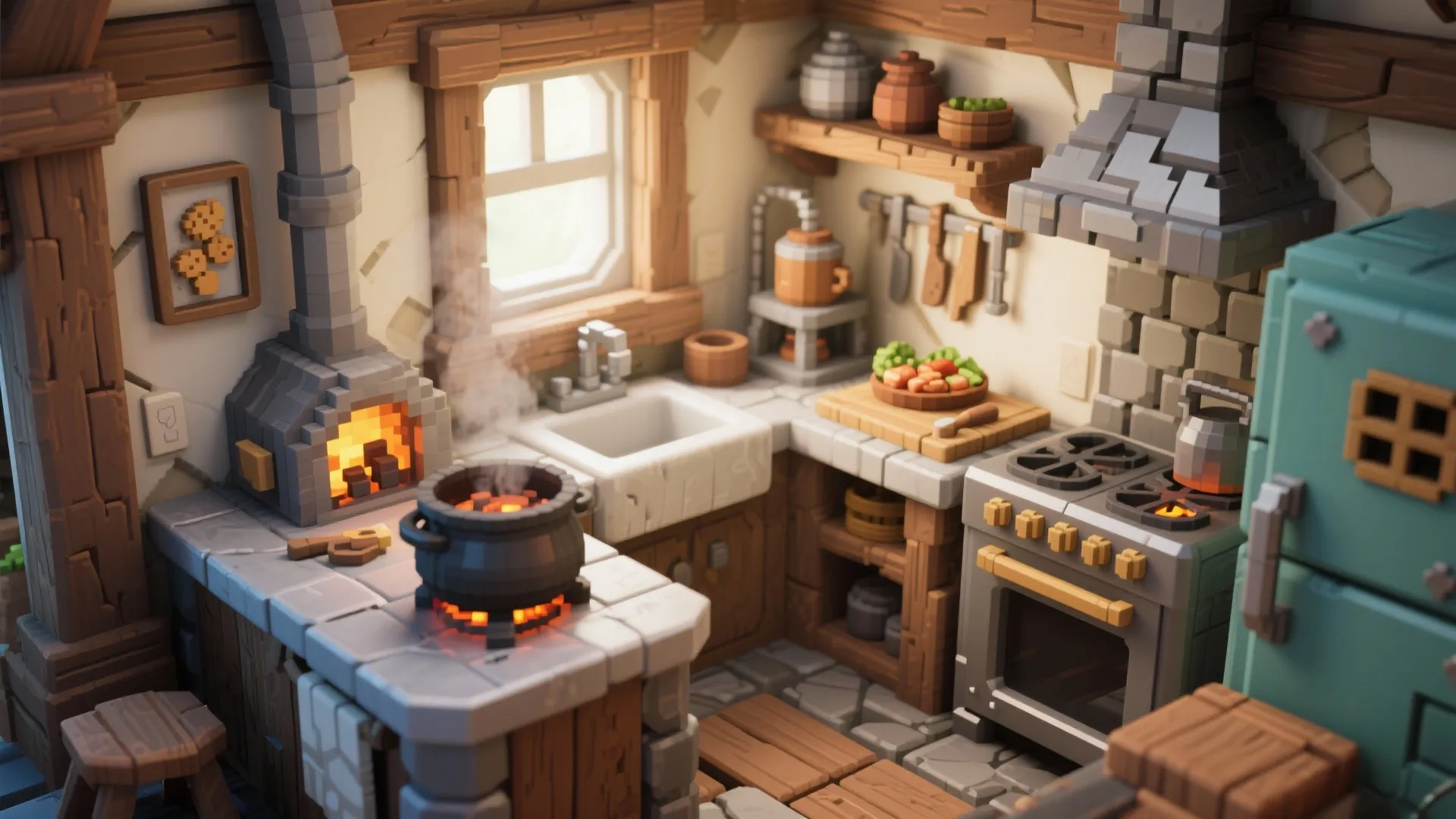 5. Multi-use utility corner (sink, prep, brewing)