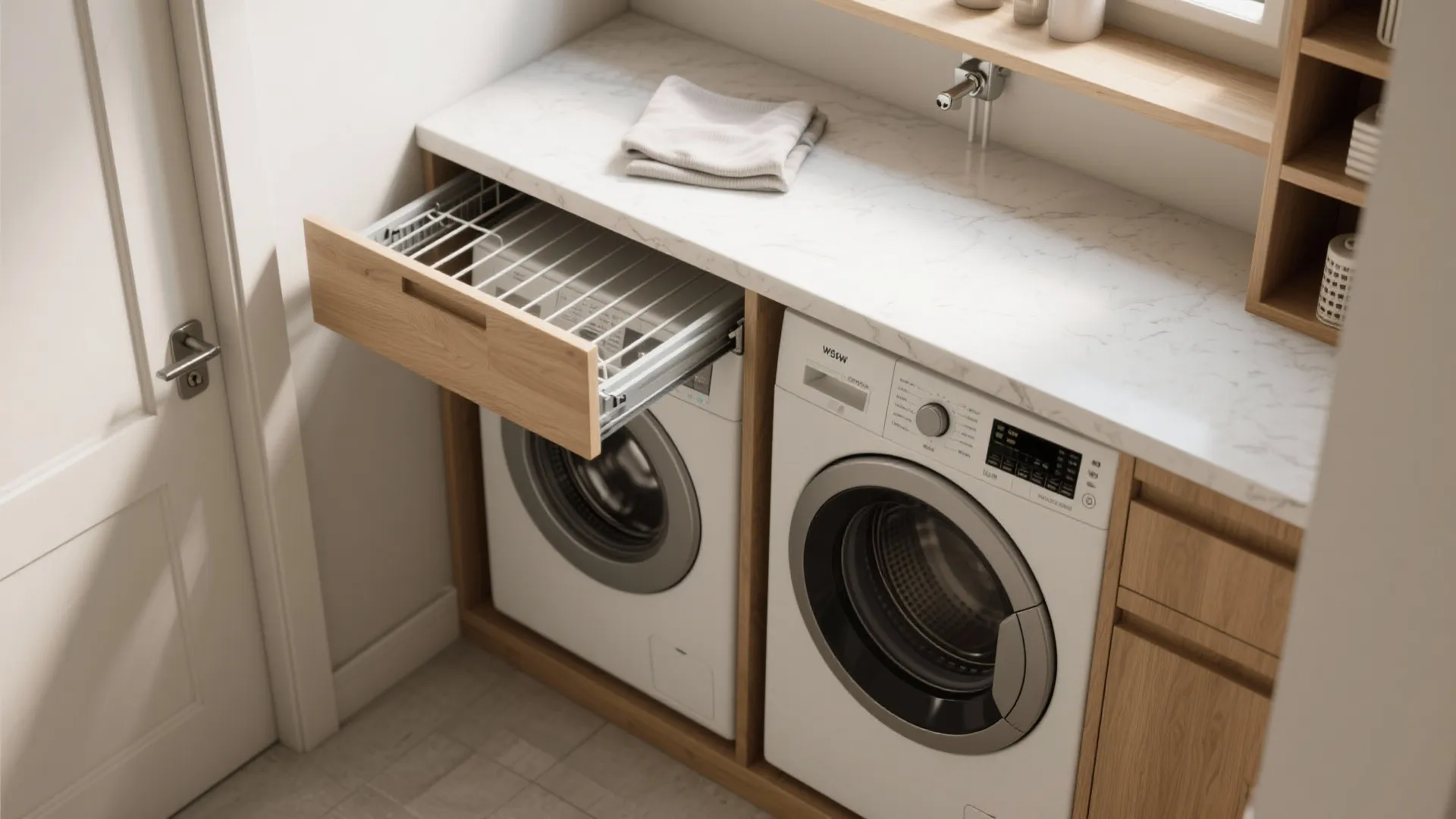 3. Use an Intimate Utility Nook with Fold-Down Counter