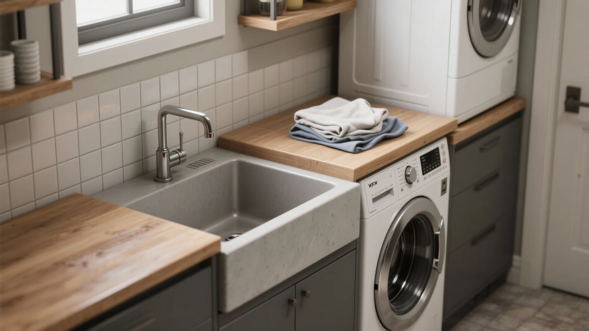 5. Utility sink + fold-down counter for function