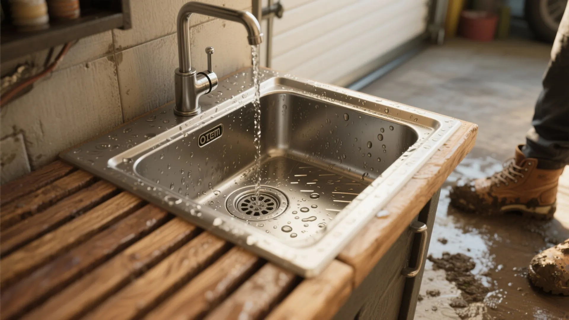 4. Utility Sink with Slatted Drain Board
