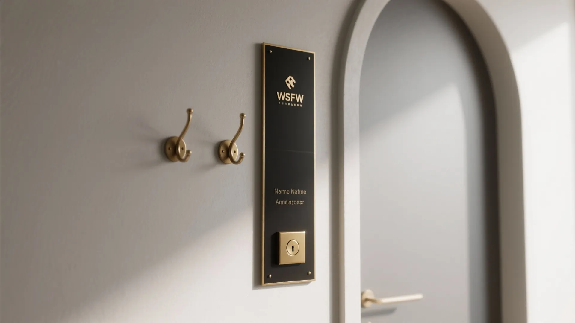 Utility Stack: Slim Vertical Plate with Hooks and Doorbell