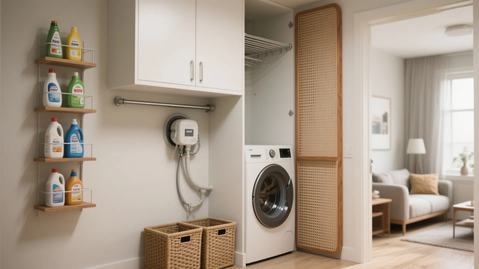 5. Shared utility wall with multi-use storage