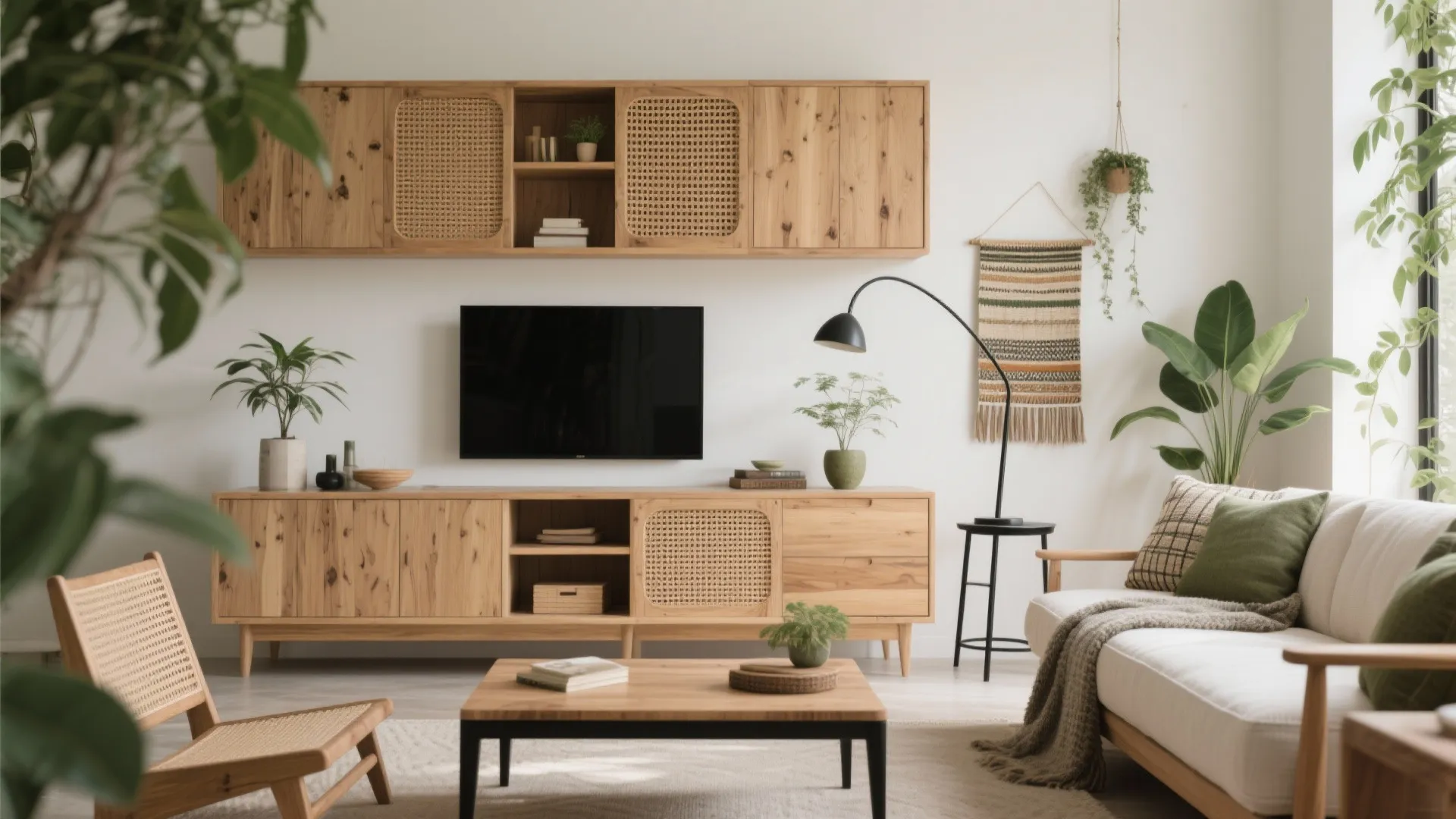 Warm wood tones and Uttarakhand craft accents