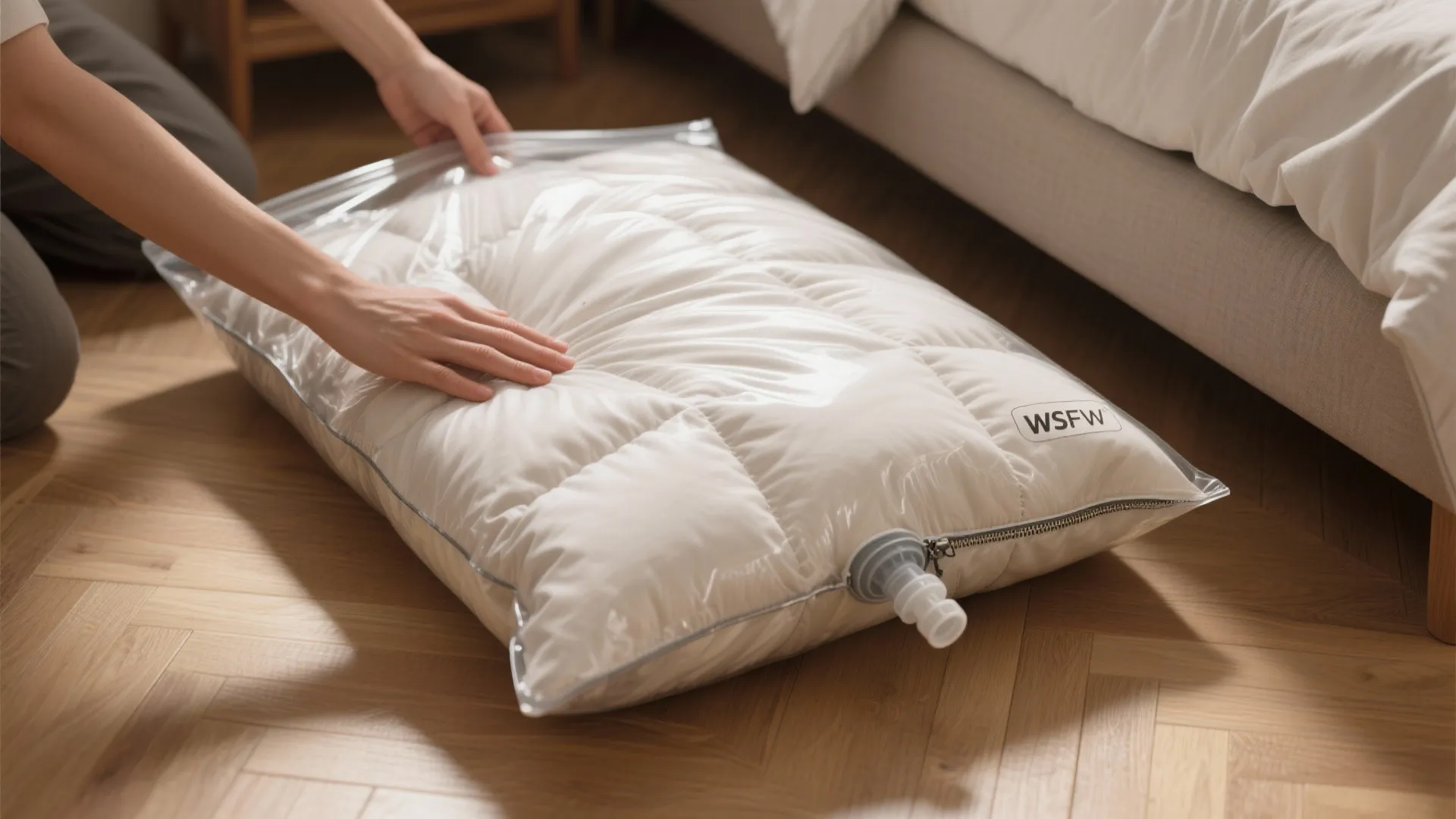1. Vacuum-seal bags — compress and tuck away
