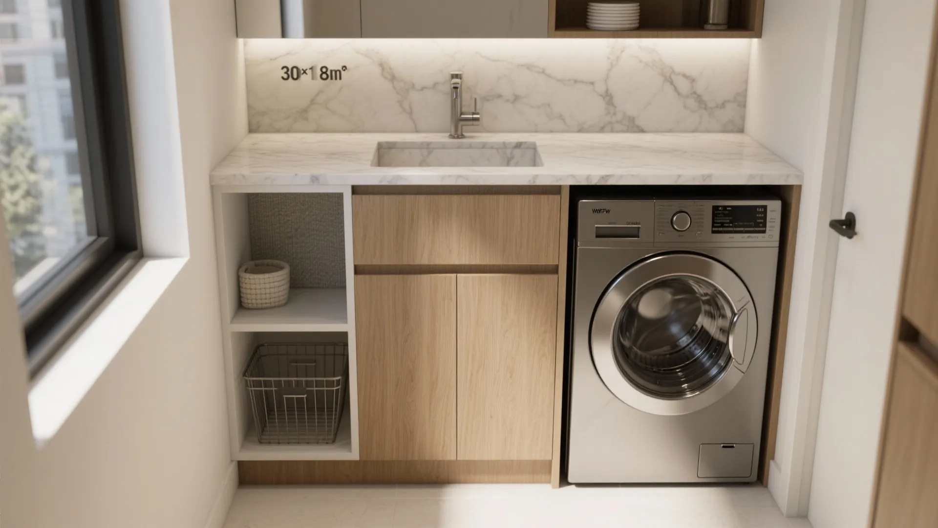 4. Combined Vanity and Appliance Nook