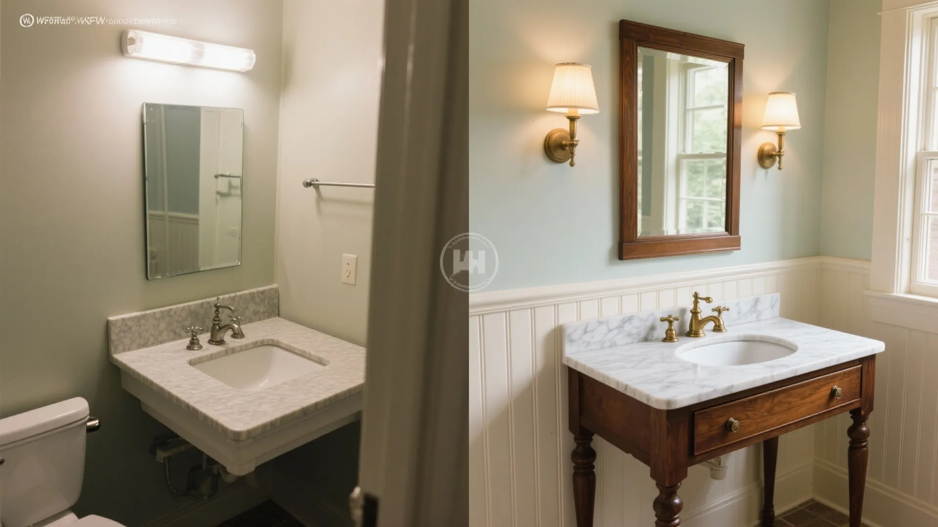 Antique Vanity + Marble Top