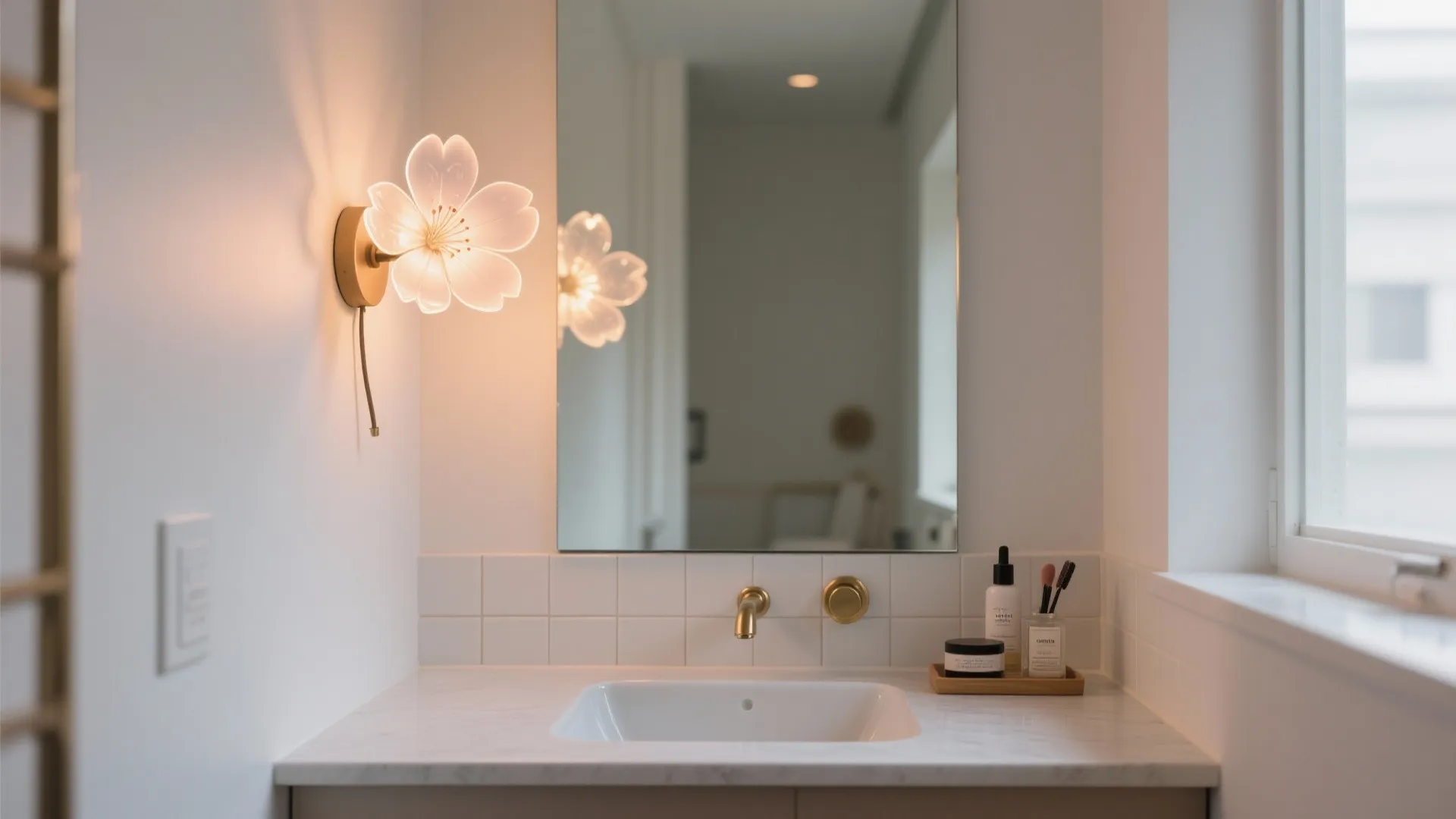 1. Accent over a compact vanity