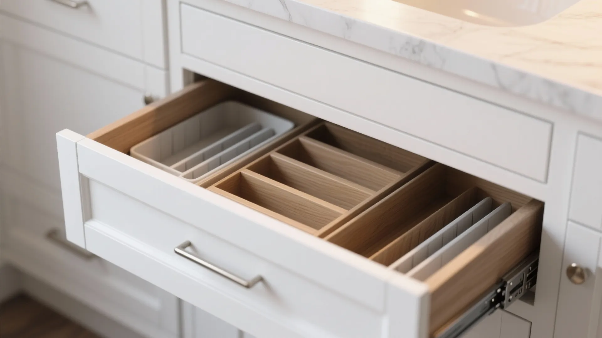 1. Pick a streamlined cabinet with built-in storage