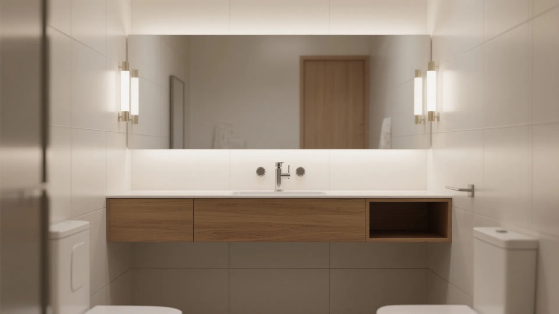 1. Let the faucet define a compact vanity