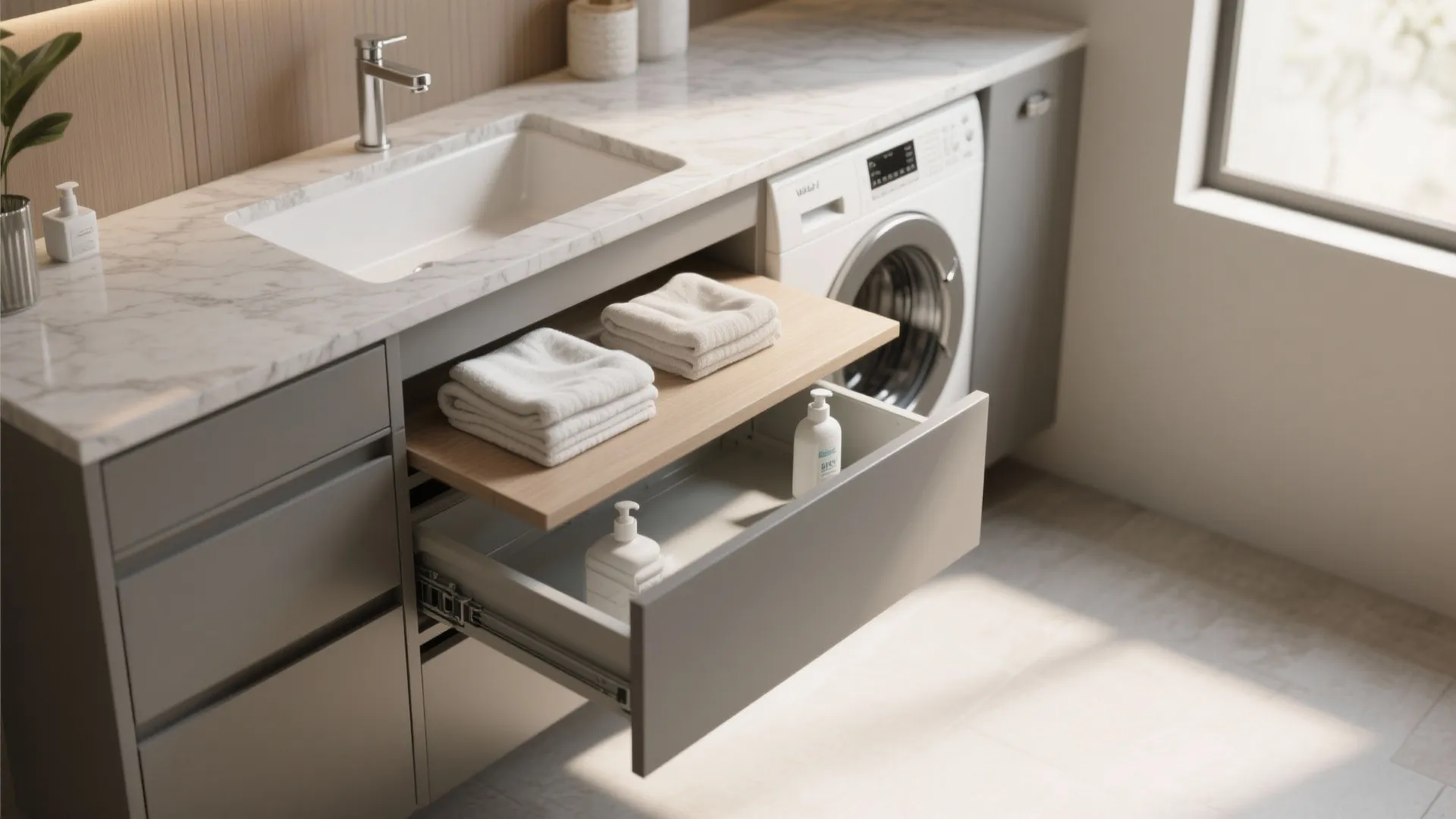 3. Vanity That Hides a Folding Station