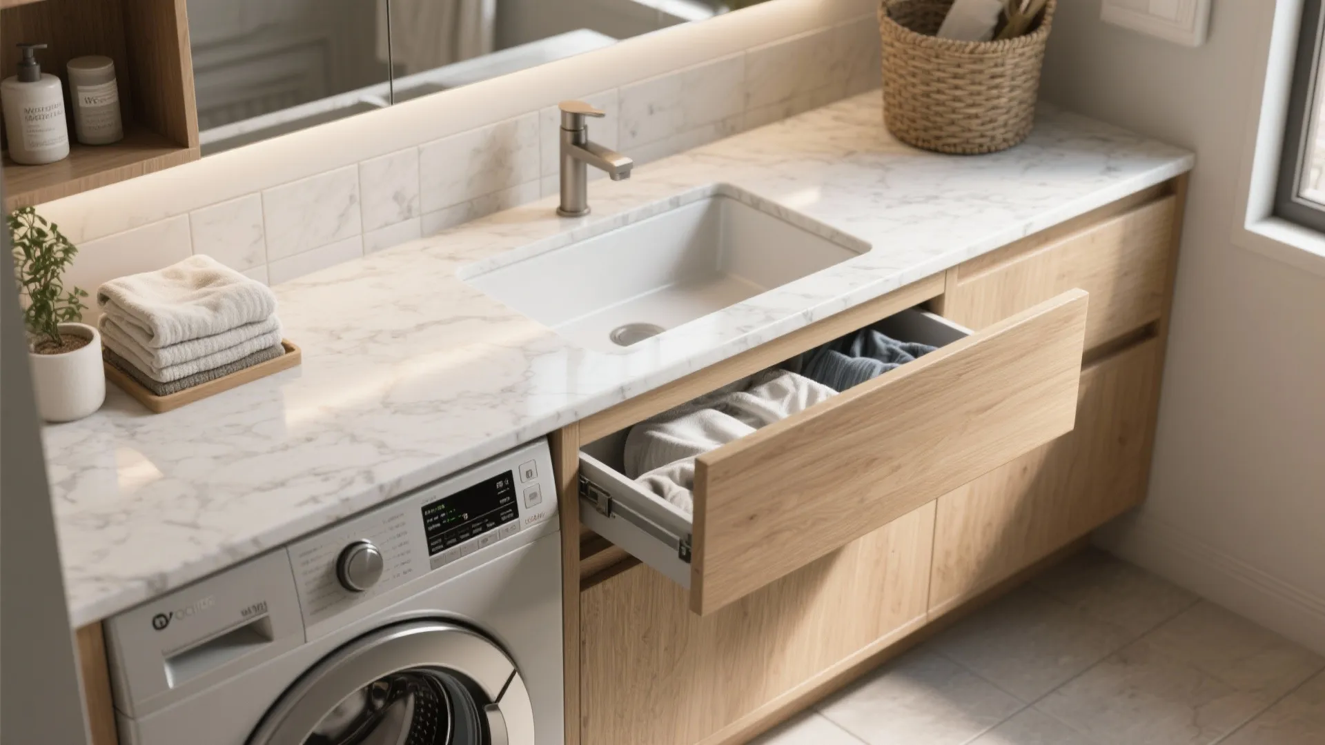 4. Multi-Function Surfaces: Folding + Vanity