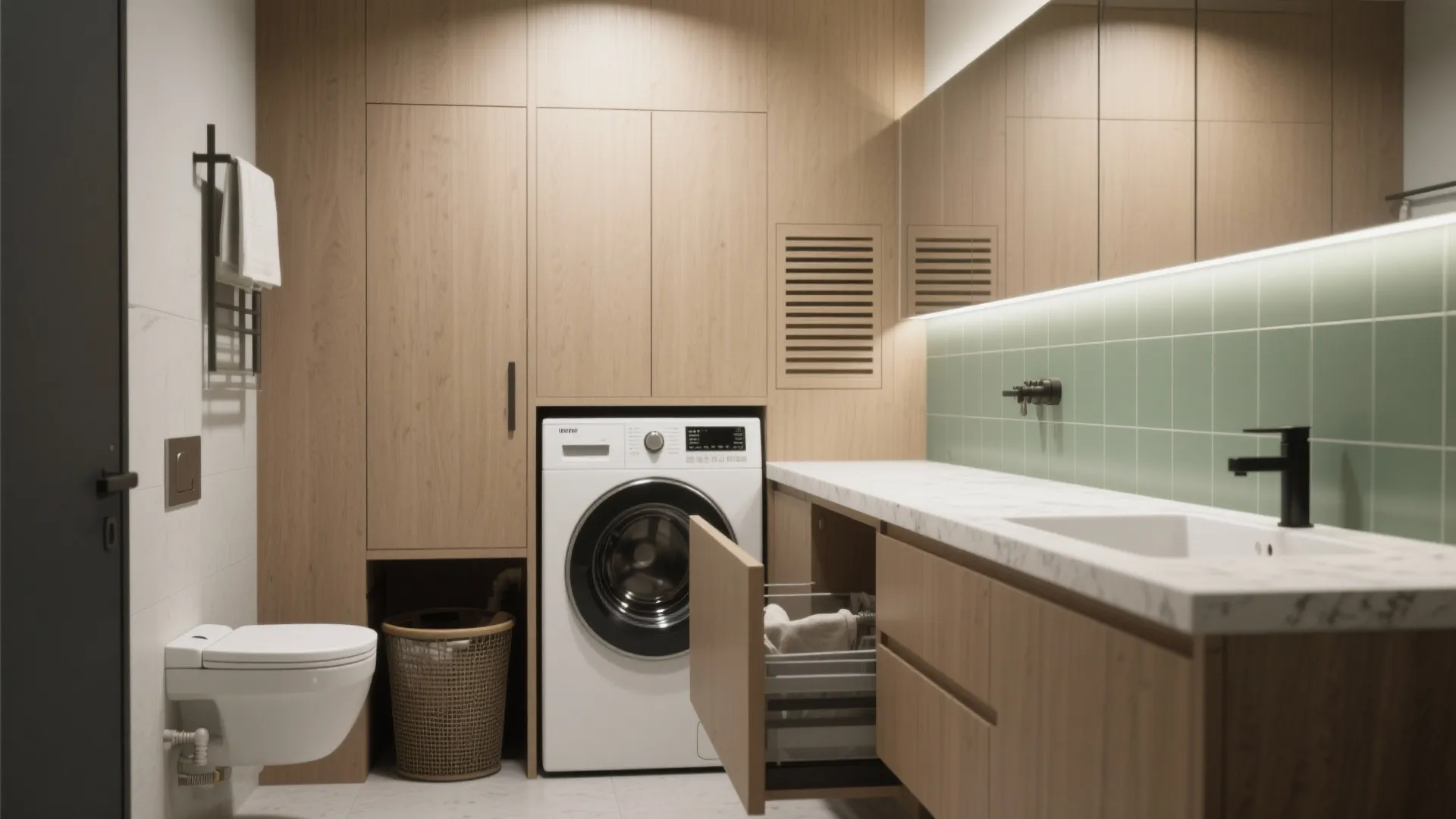 Idea 4: Combine vanity and laundry without the mess