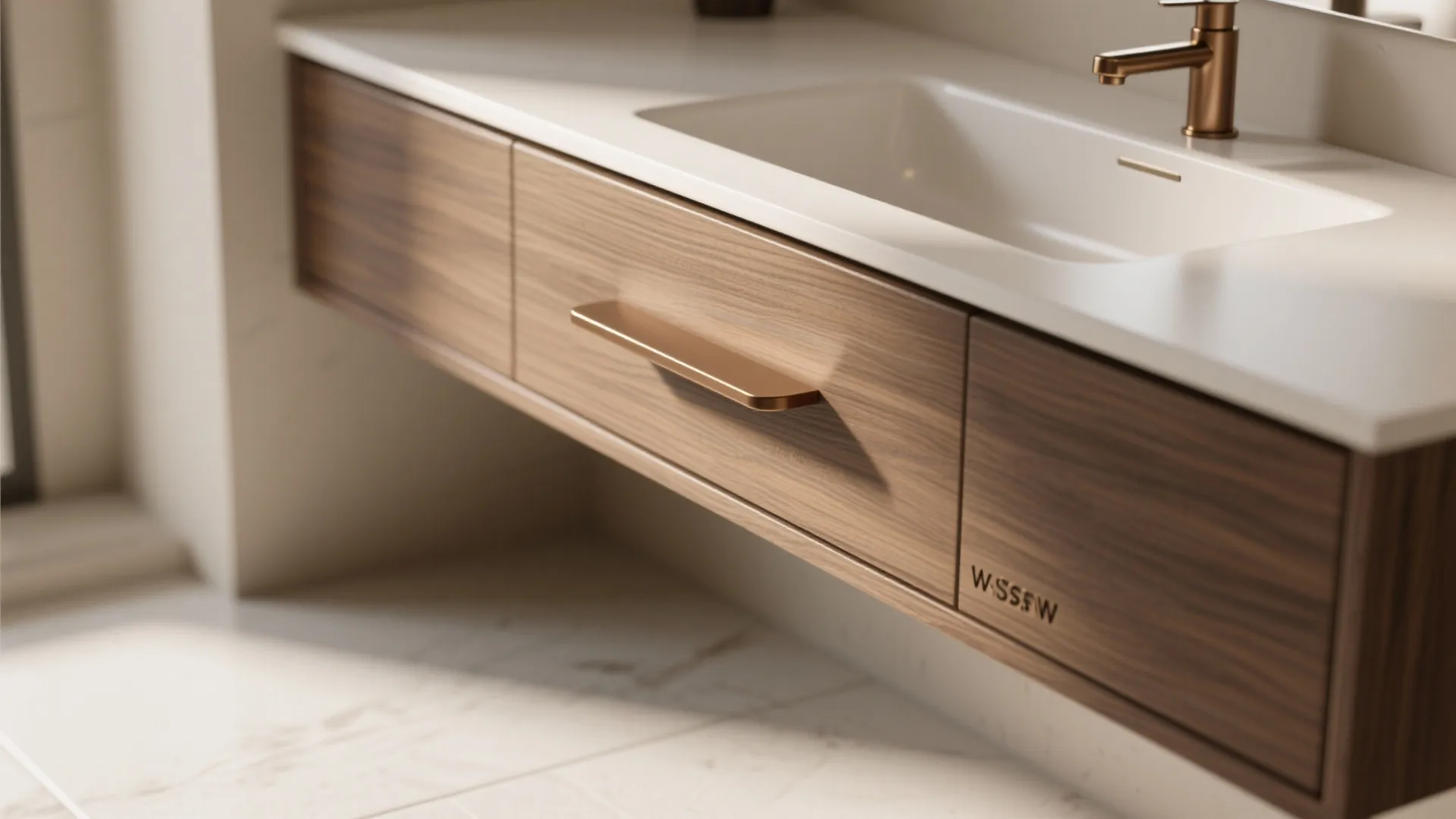 Wall-mounted vanity and floating storage