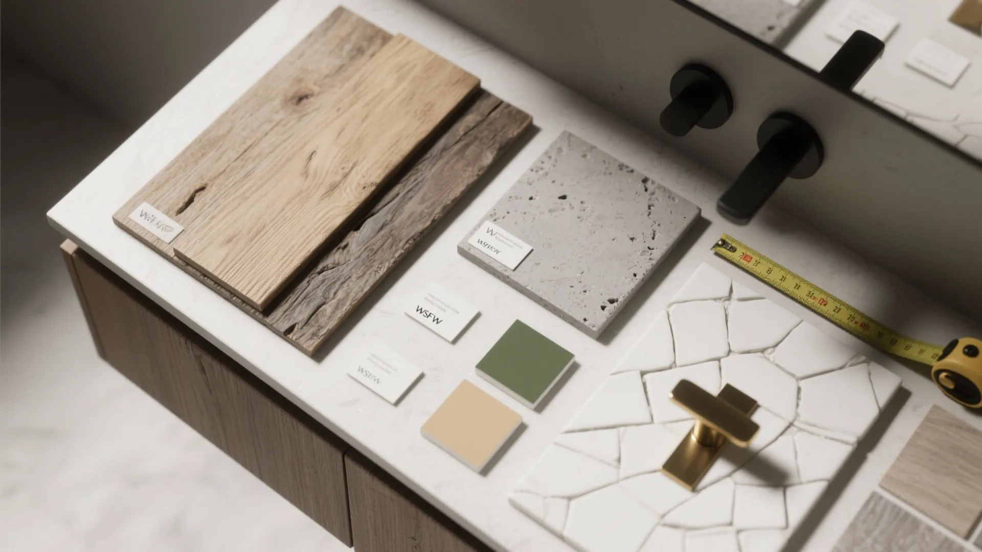 3. Reclaimed Materials and Floating Vanities