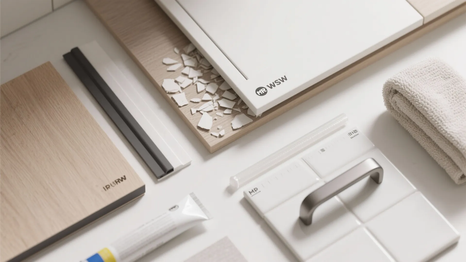 Compact vanity-corner hybrid with integrated towel niche