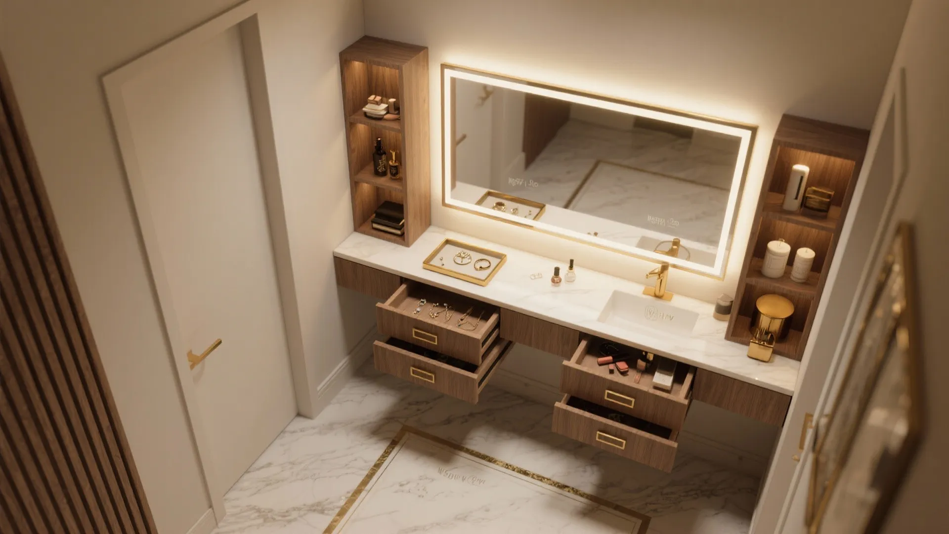 4. Clever vanity and storage nooks