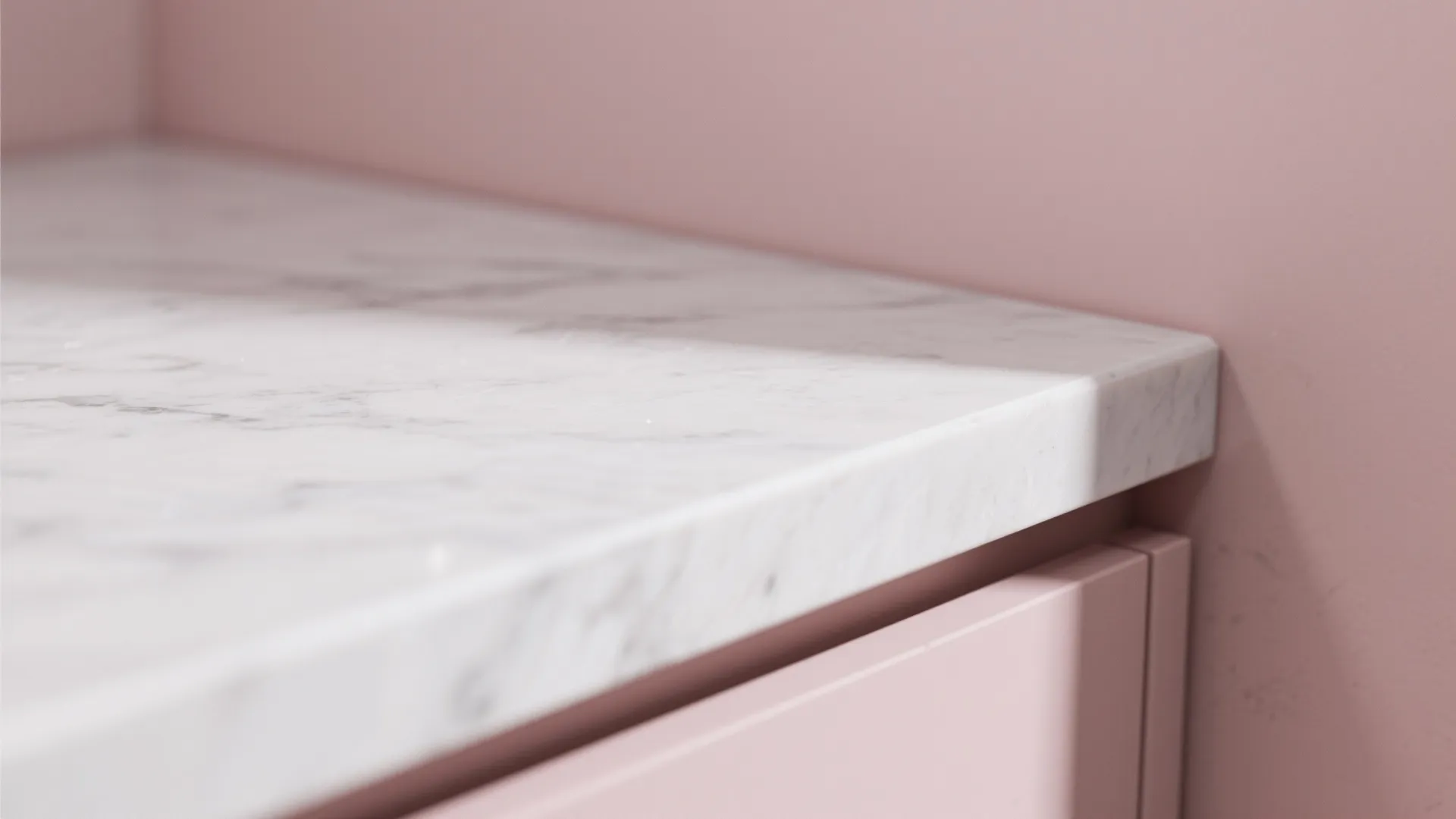 Modern Pink Vanity with Stone Countertop