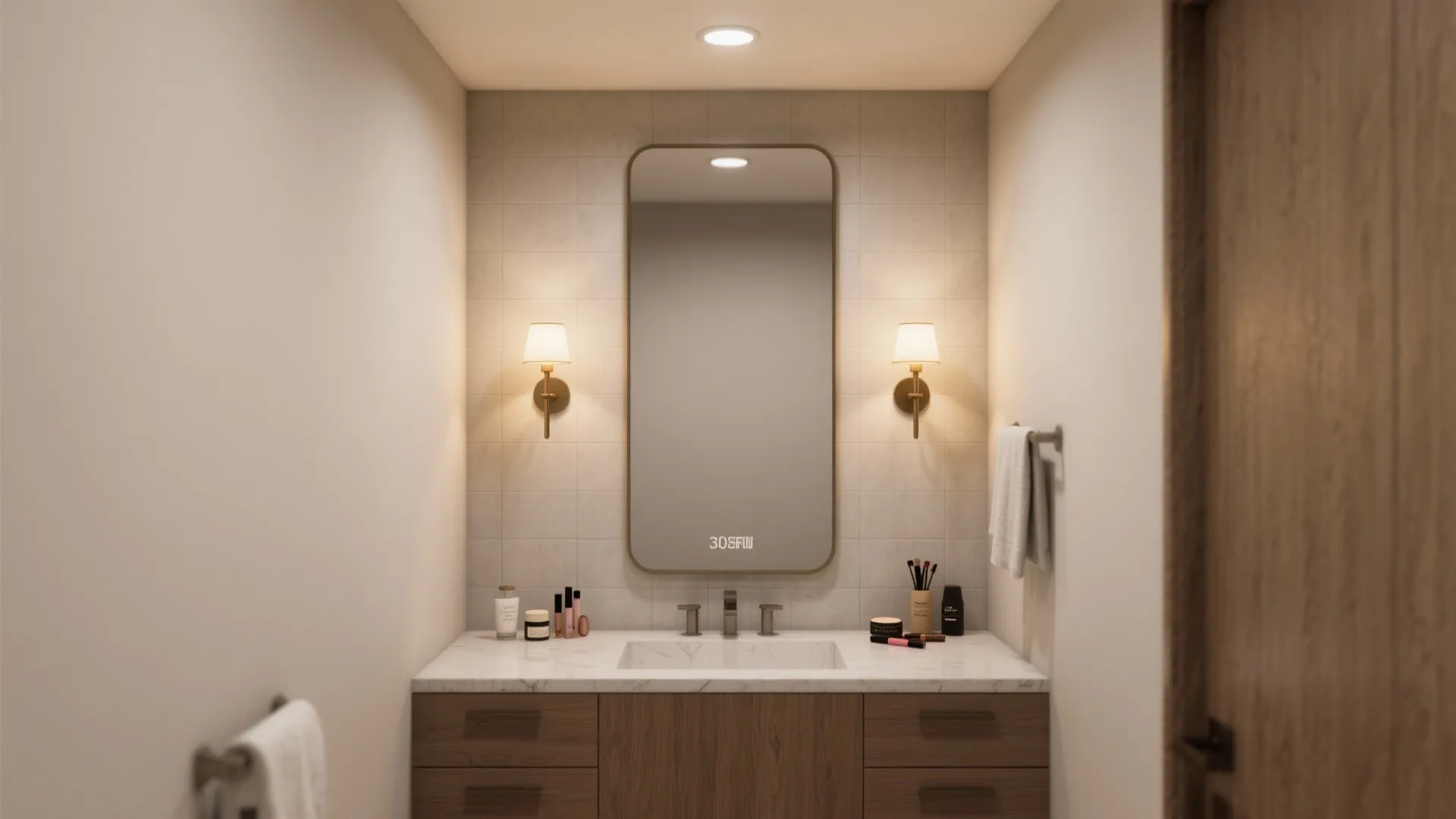 1. Layered Vanity Lighting (Wall Sconces)