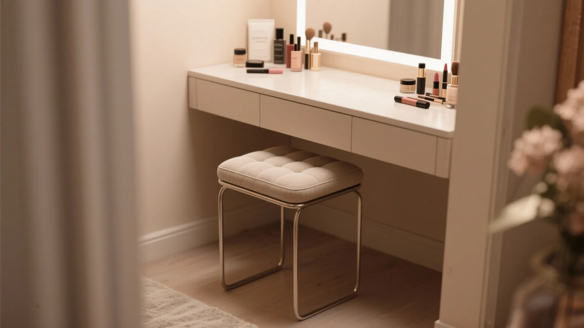 4. Multi-use vanity stool
