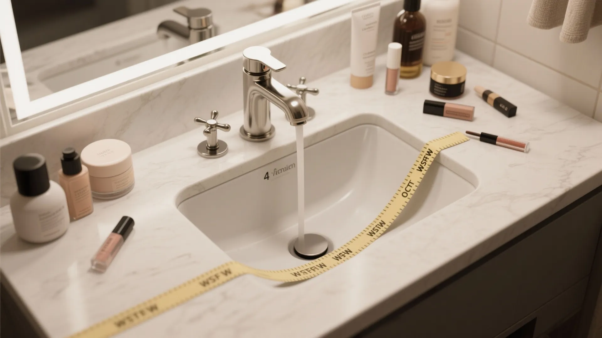 3. Use It in a Compact Vanity to Maximize Counter Space