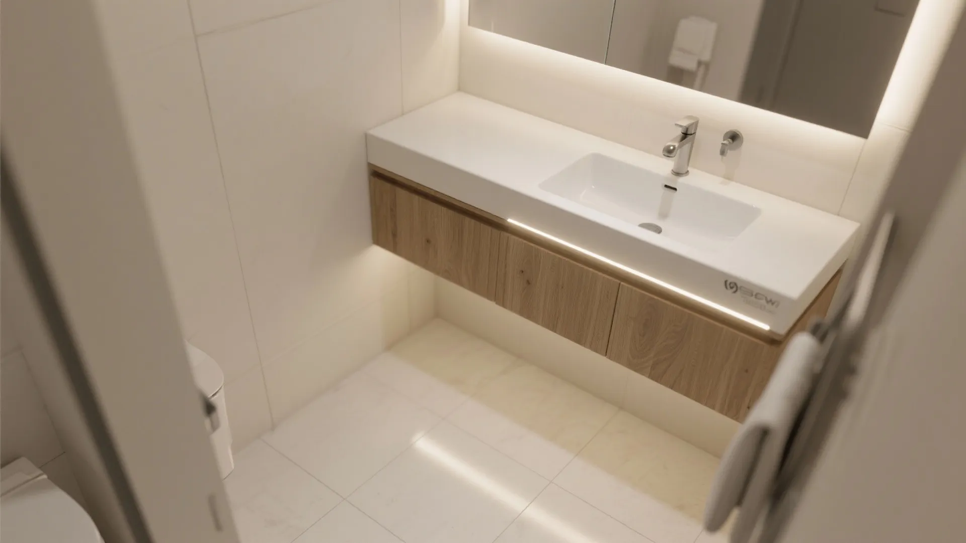 Floating Vanity with Open Toe-Kick Lighting