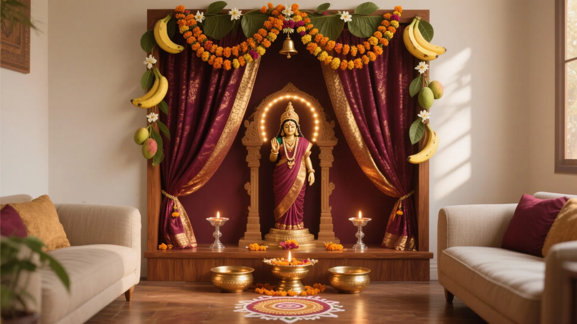 5 Background Decoration Ideas for Varalakshmi Pooja: Expert-backed, apartment-friendly backdrop ideas for a festive Varalakshmi Pooja that blends tradition, safety, and style.
