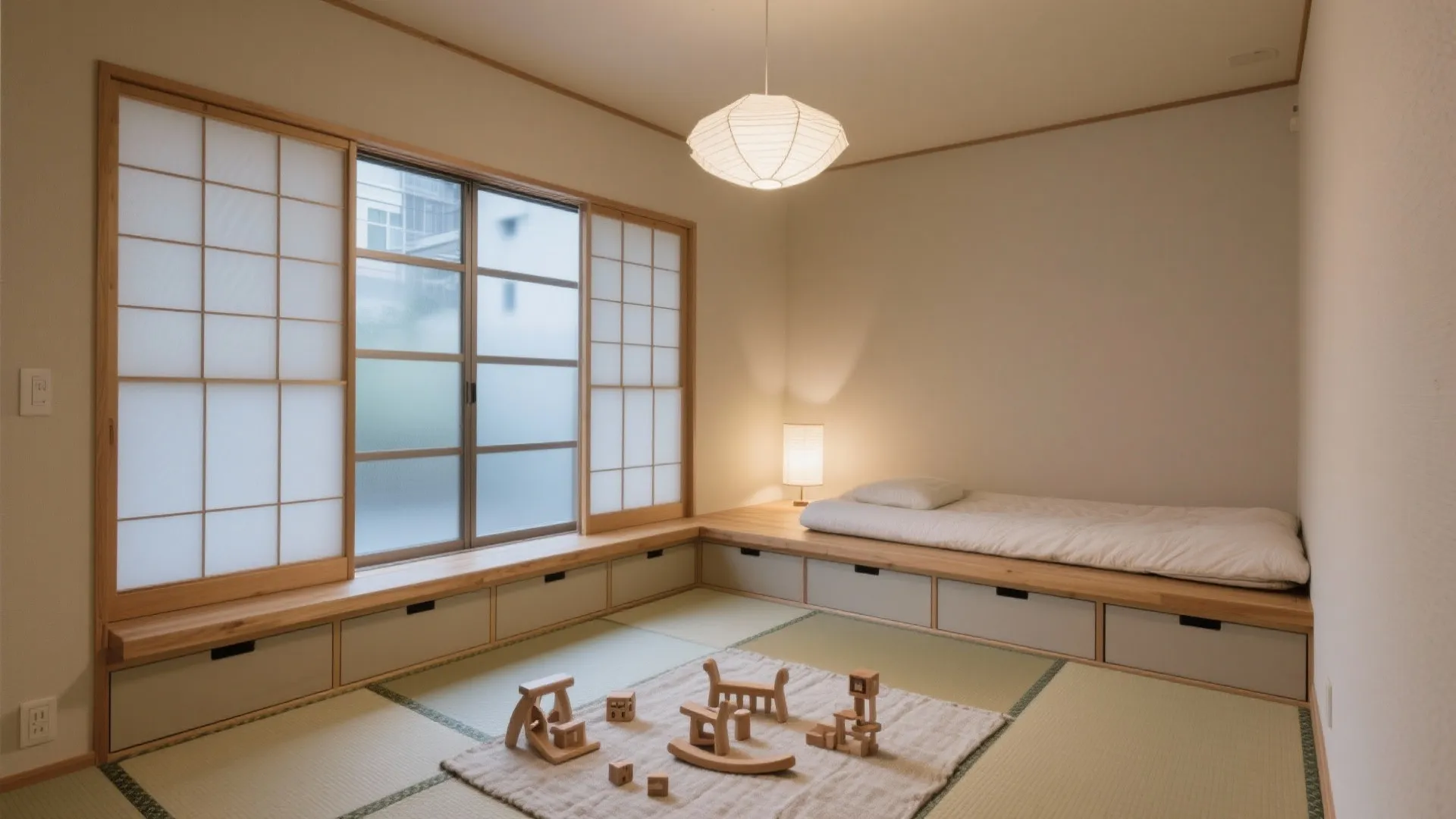 和室一室を“可変室”にして、子育てと来客の両立（東京小户型の発想）