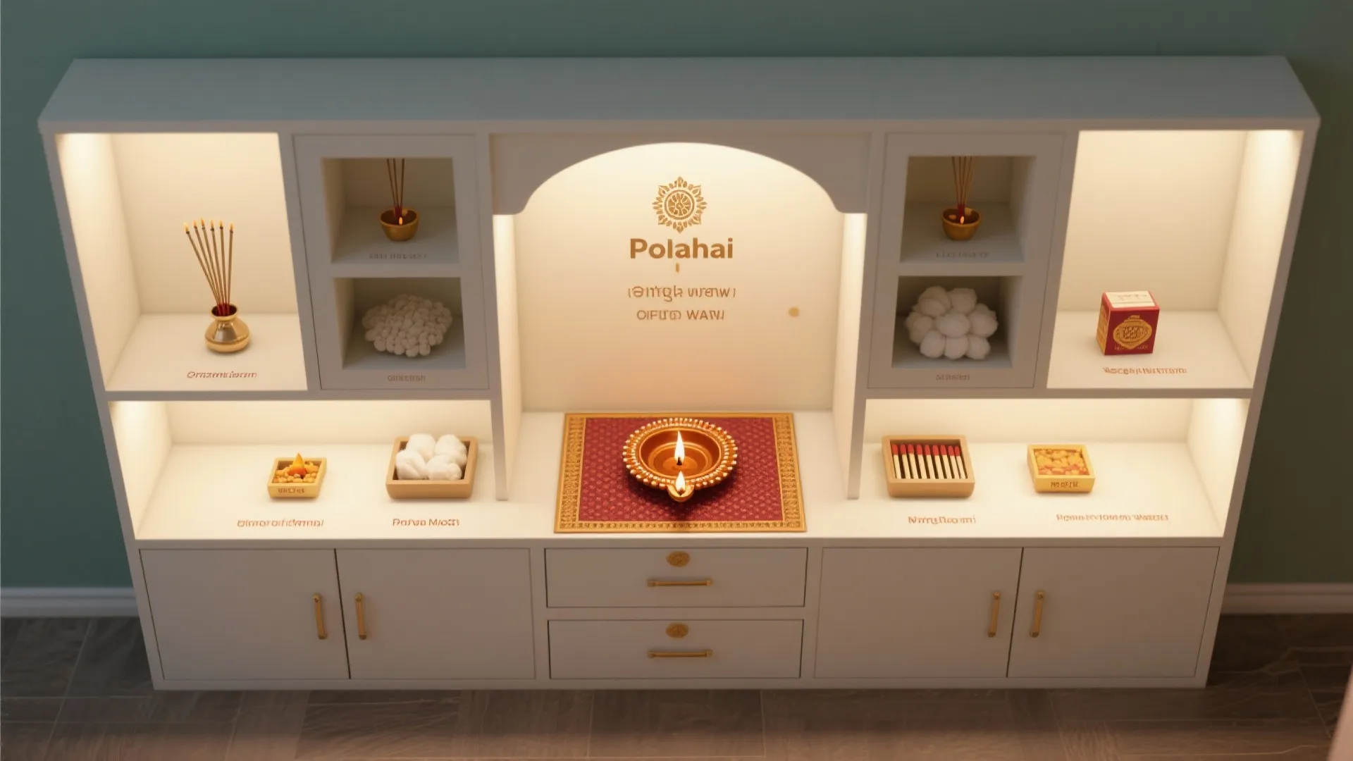 Vastu-friendly wall unit with thoughtful orientation and storage