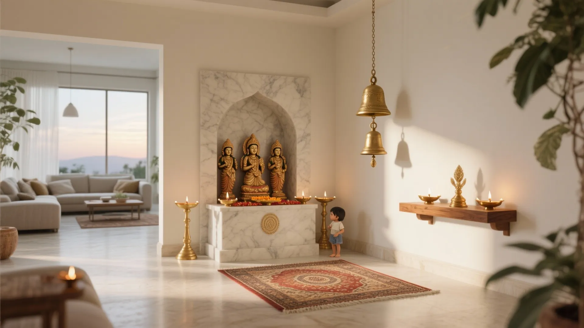 Northeast Corner Mandir (Vastu-Friendly Placement)