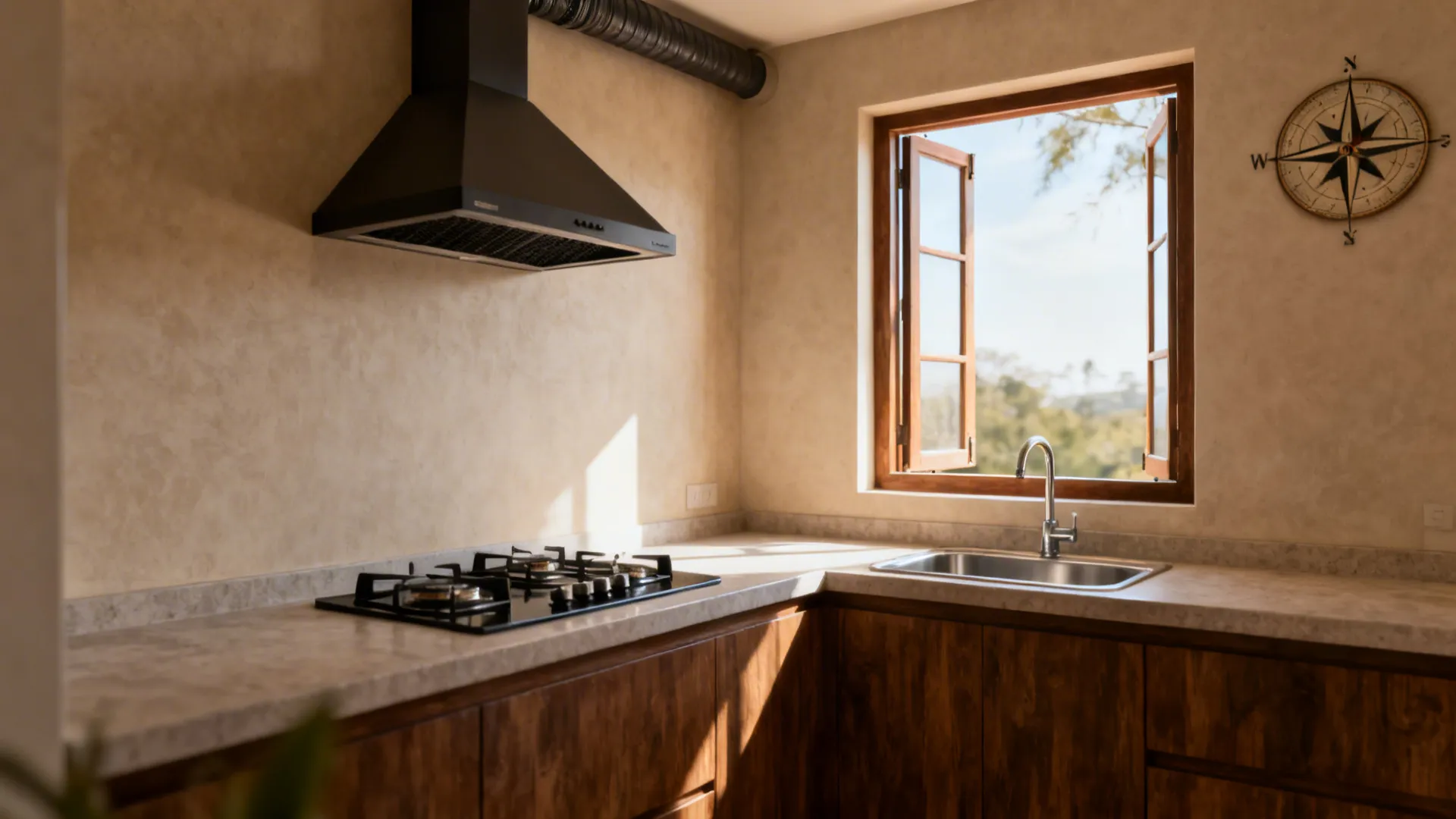 Vastu-Aligned, Ventilated Cooking Zone