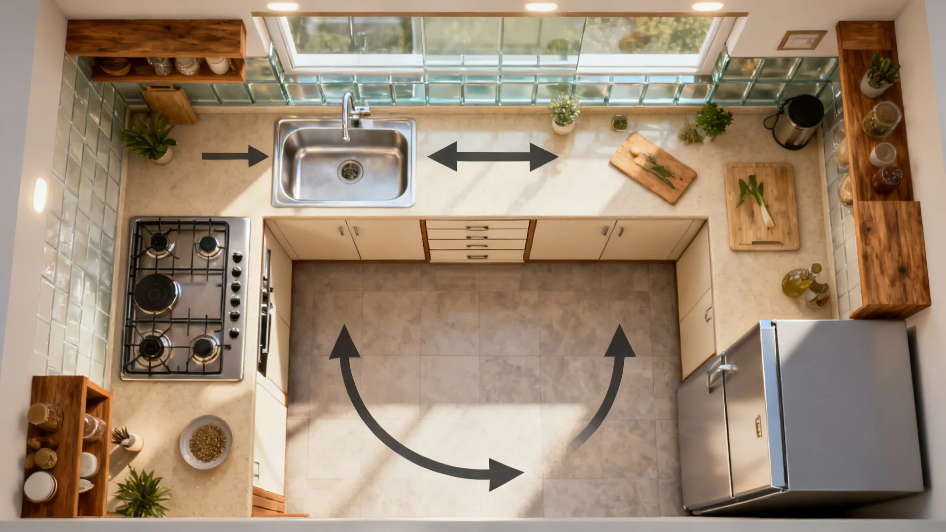 1) Southeast Cooking Zone with Logical Work Triangle