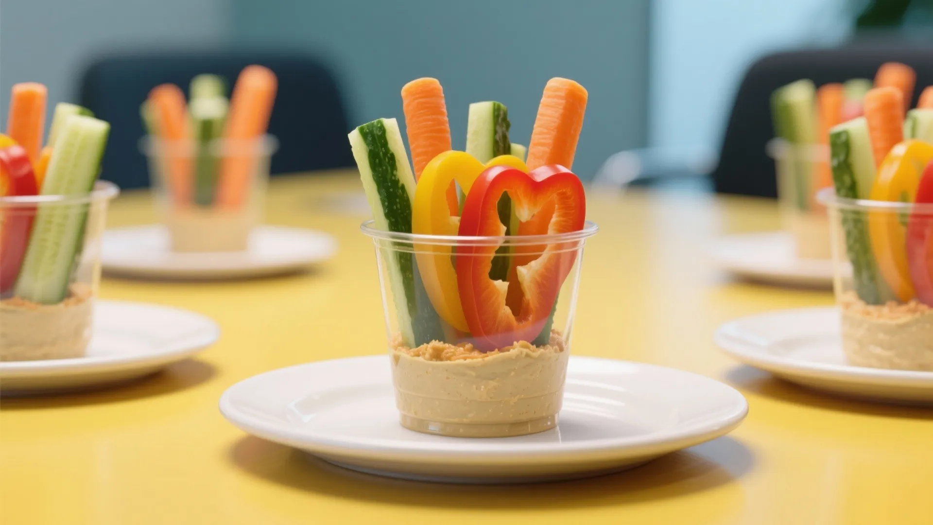 7. Veggie Cups with Hummus